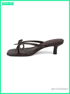 Kitten Heel Flip Flop Sandals with Bow Slip On Thong Heels